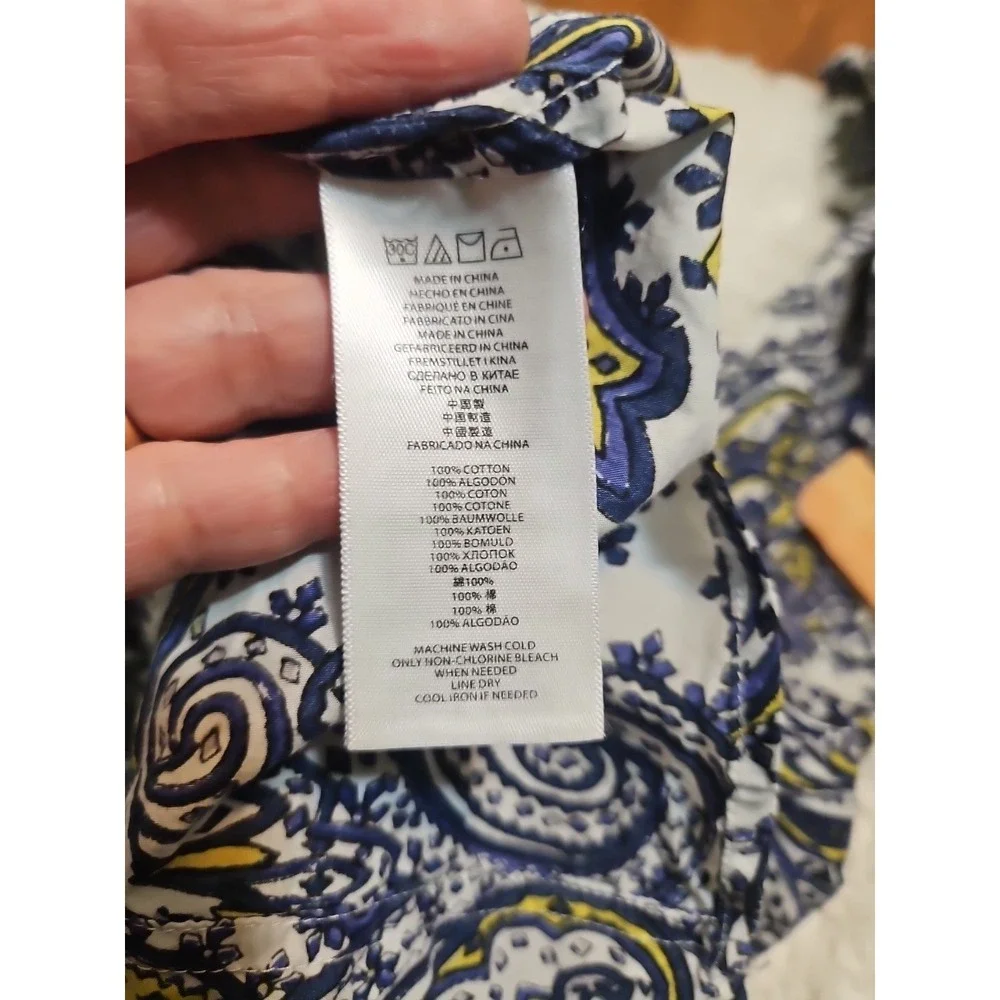 Michael Kors Women's Top Long Sleeve‎ Blouse Shirt Paisley Print Size Medium